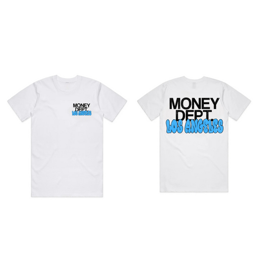 Money Dept Blue LA Tee (White)