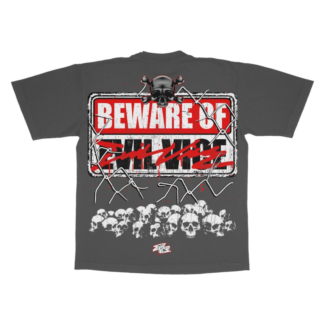 Evil Vice Beware Tee (Grey)