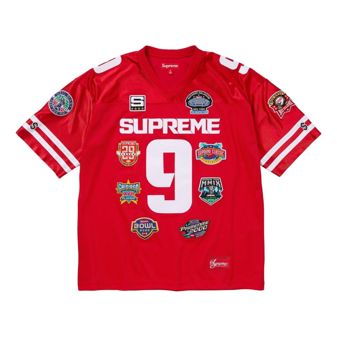 Supreme Championships Embroidered Football Jersey (Red)