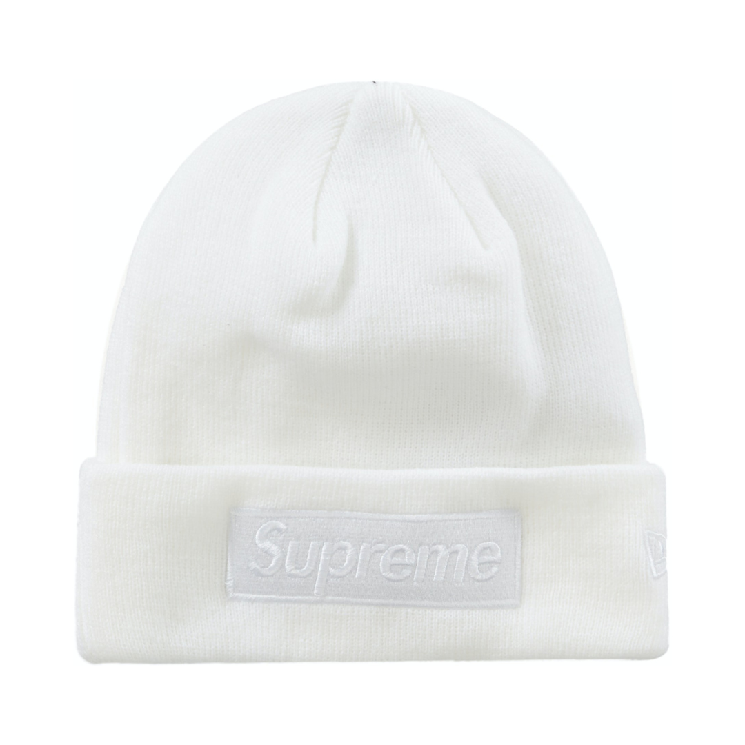 Supreme New Era Box Logo Beanie (FW23) (White)