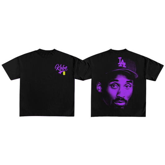 Stars Never Fall Kobe Dodgers Font Tee (Black/Purple)