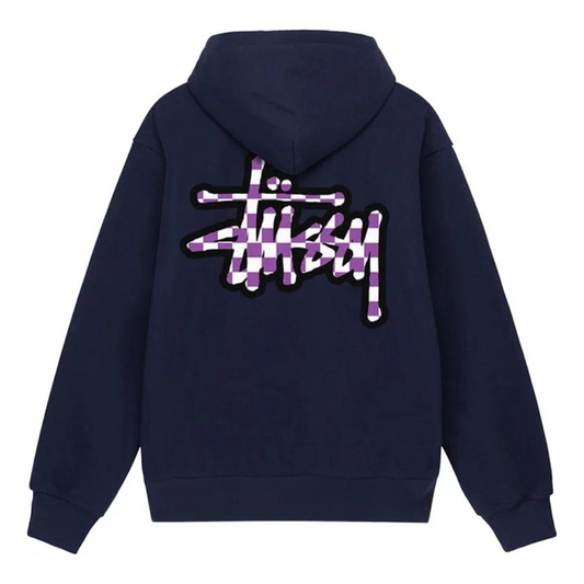 Stussy Checker Stock Hoodie (Navy)