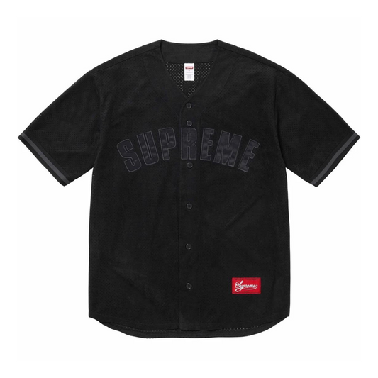 Supreme Ultrasuede Mesh Baseball Jersey (Black)