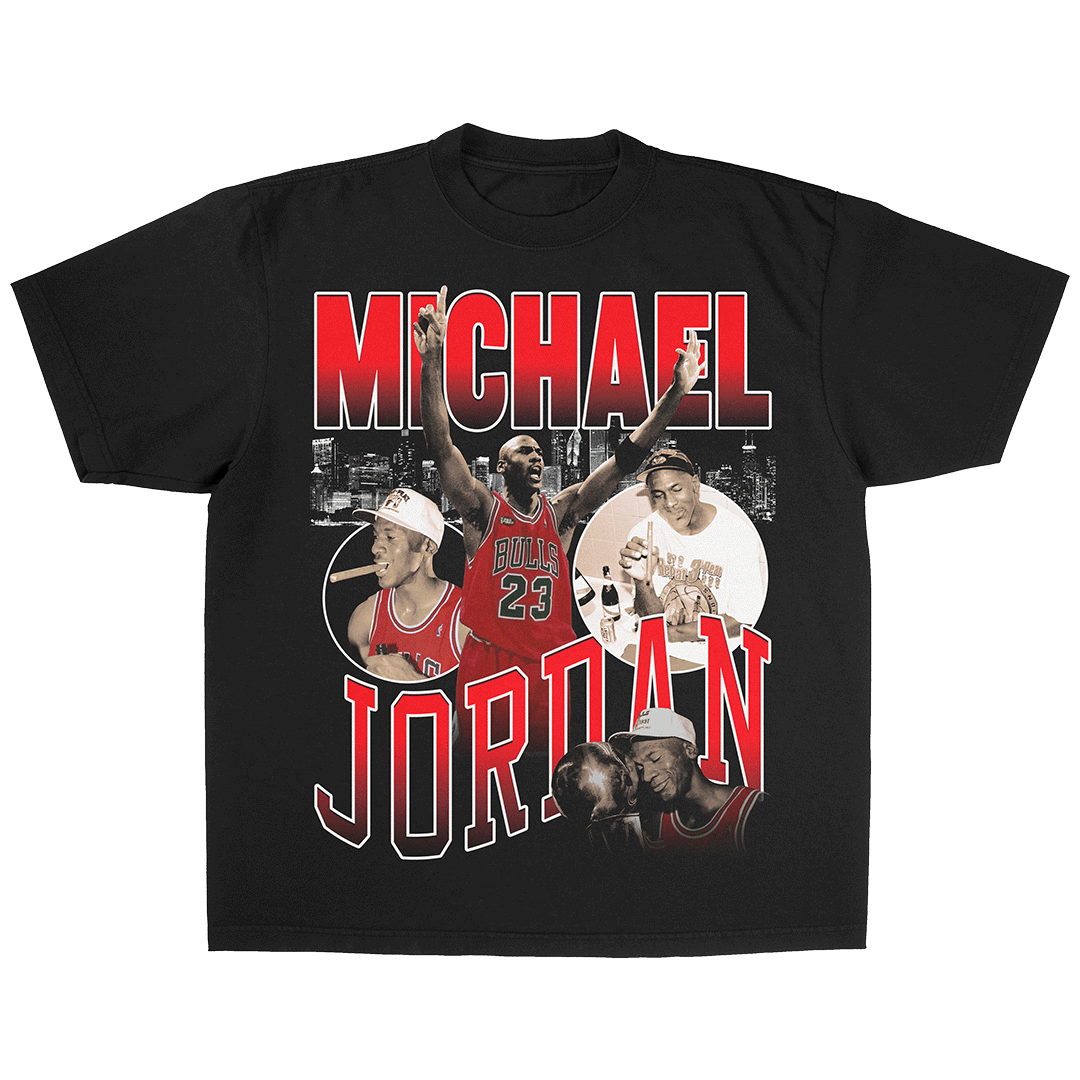 Michael Jordan 6 Rings Tee (Pigment Dyed Black)