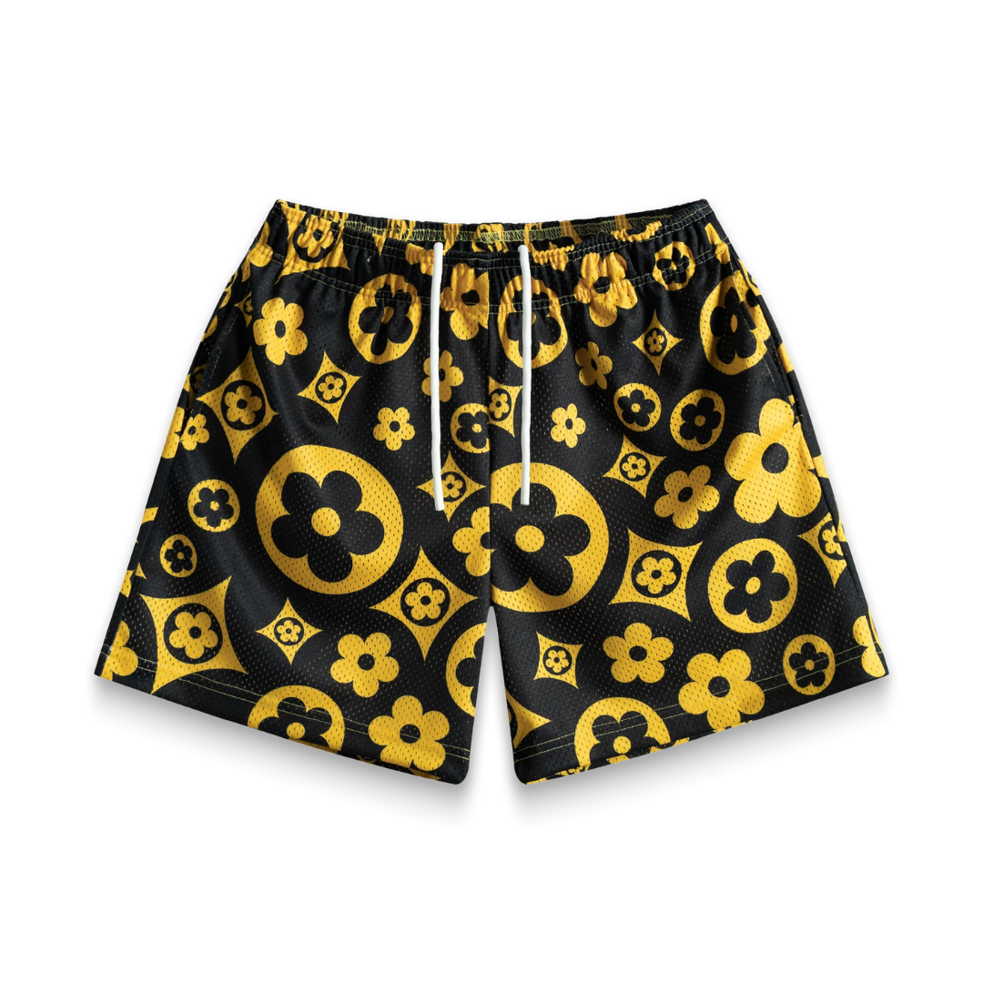 Bravest Studios Lakeshow Flower Shorts (Black/Yellow)