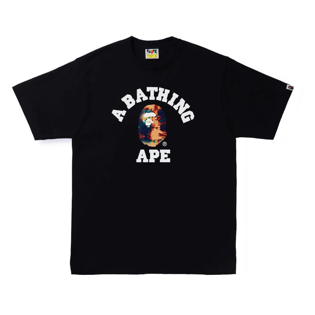 Bape Tie Dye College Tee (Black/Navy)