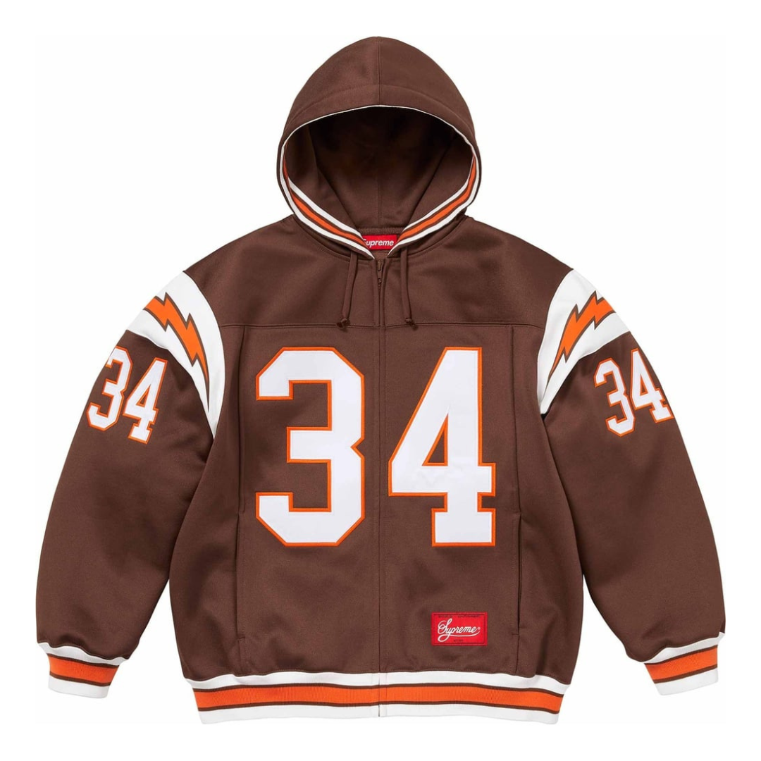 Supreme Football Zip Up Hoodie (Brown)