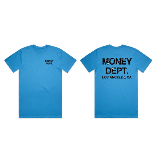 Money Dept Paint Splatter Tee (Ocean Blue/Black)