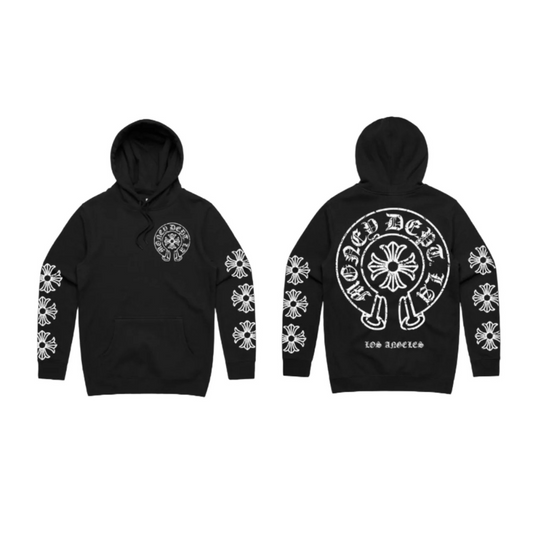 Money Dept Old English Cross Hoodie (Black/White)