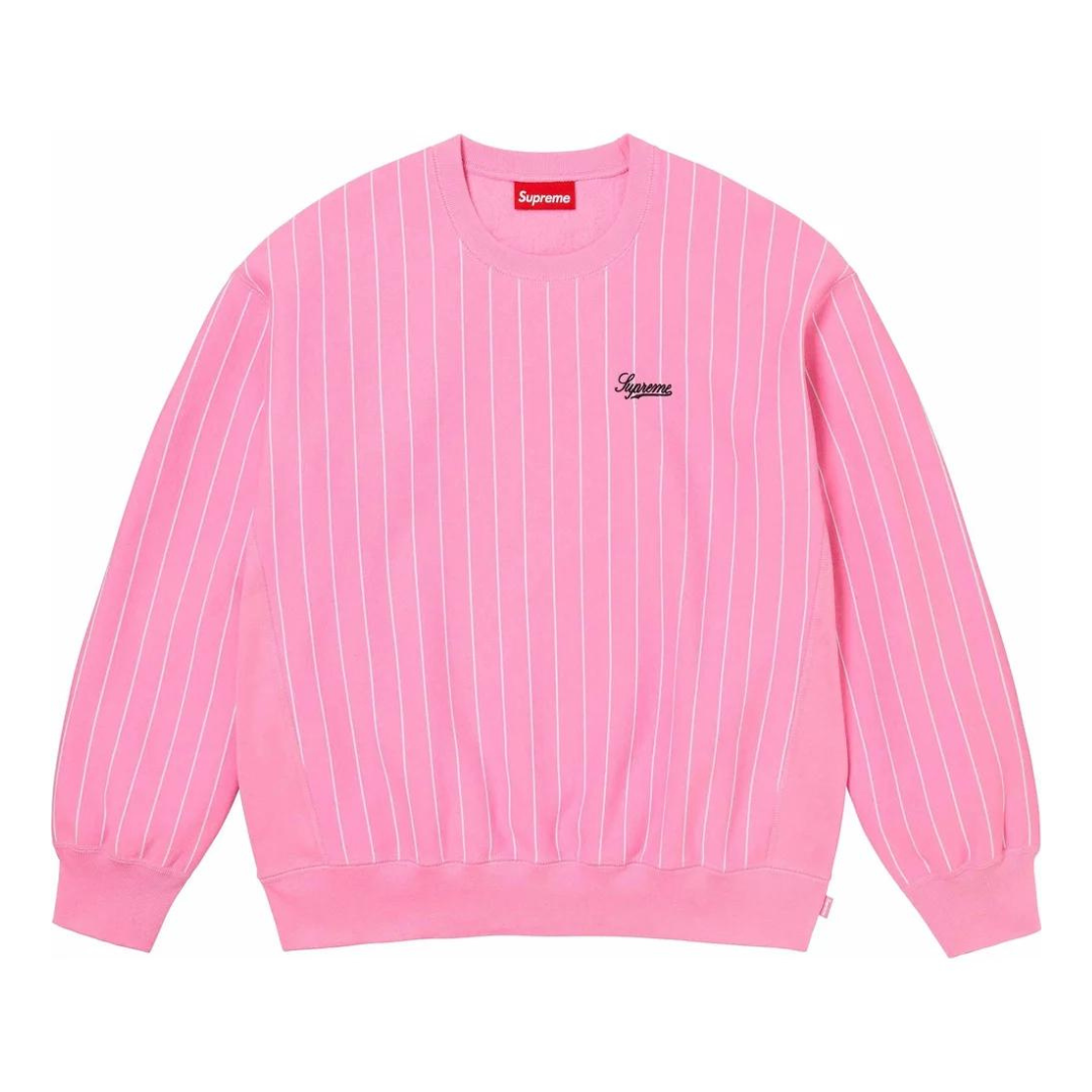 Supreme Pinstripe Crewneck (Pink)