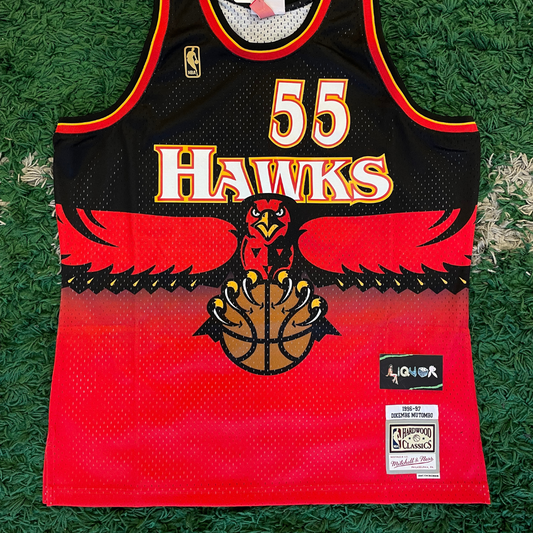 NBA Swingman Road Jersey Hawks 96 Dikembe Mutombo