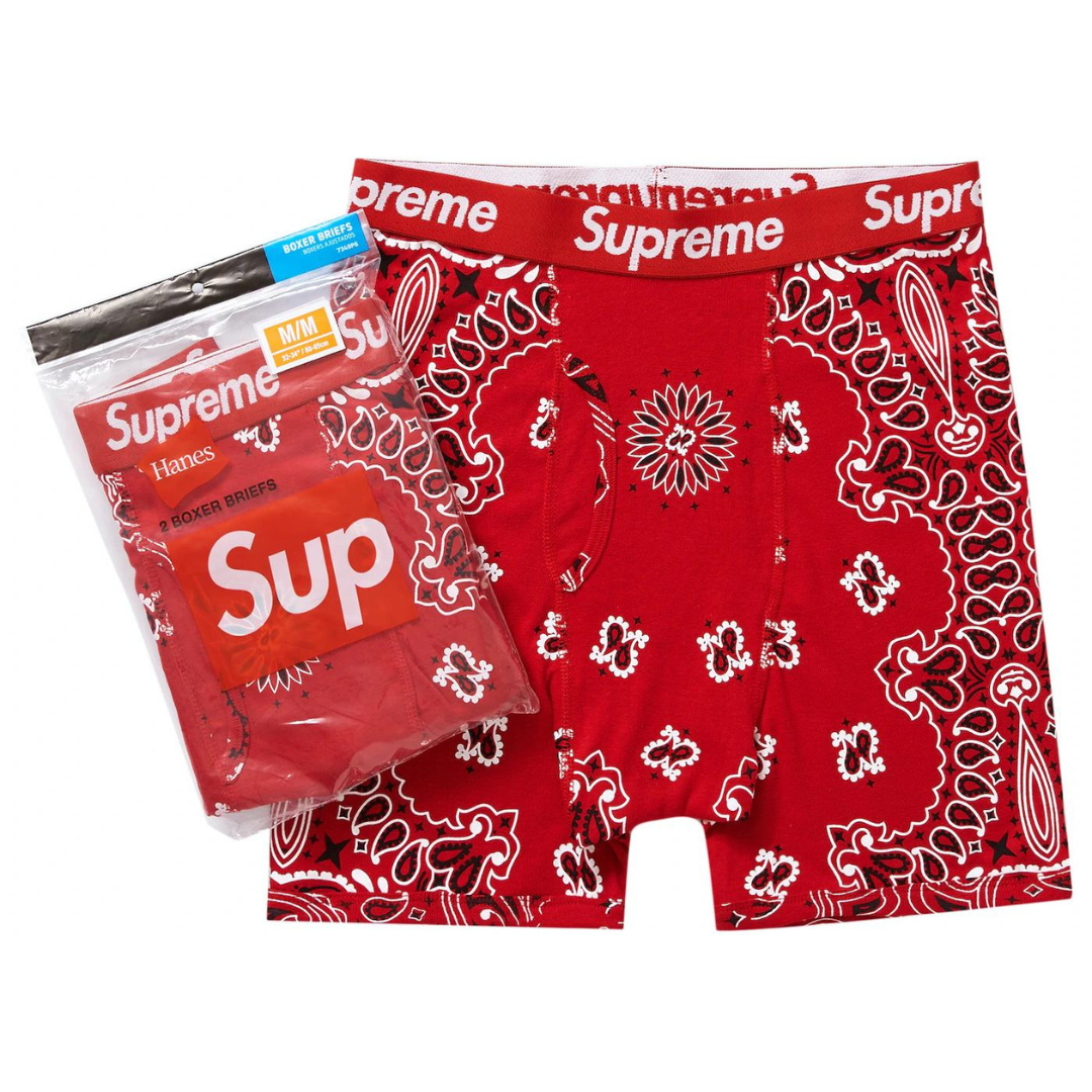 Supreme/Hanes Bandana Boxer Briefs (2 Pack)(Red)