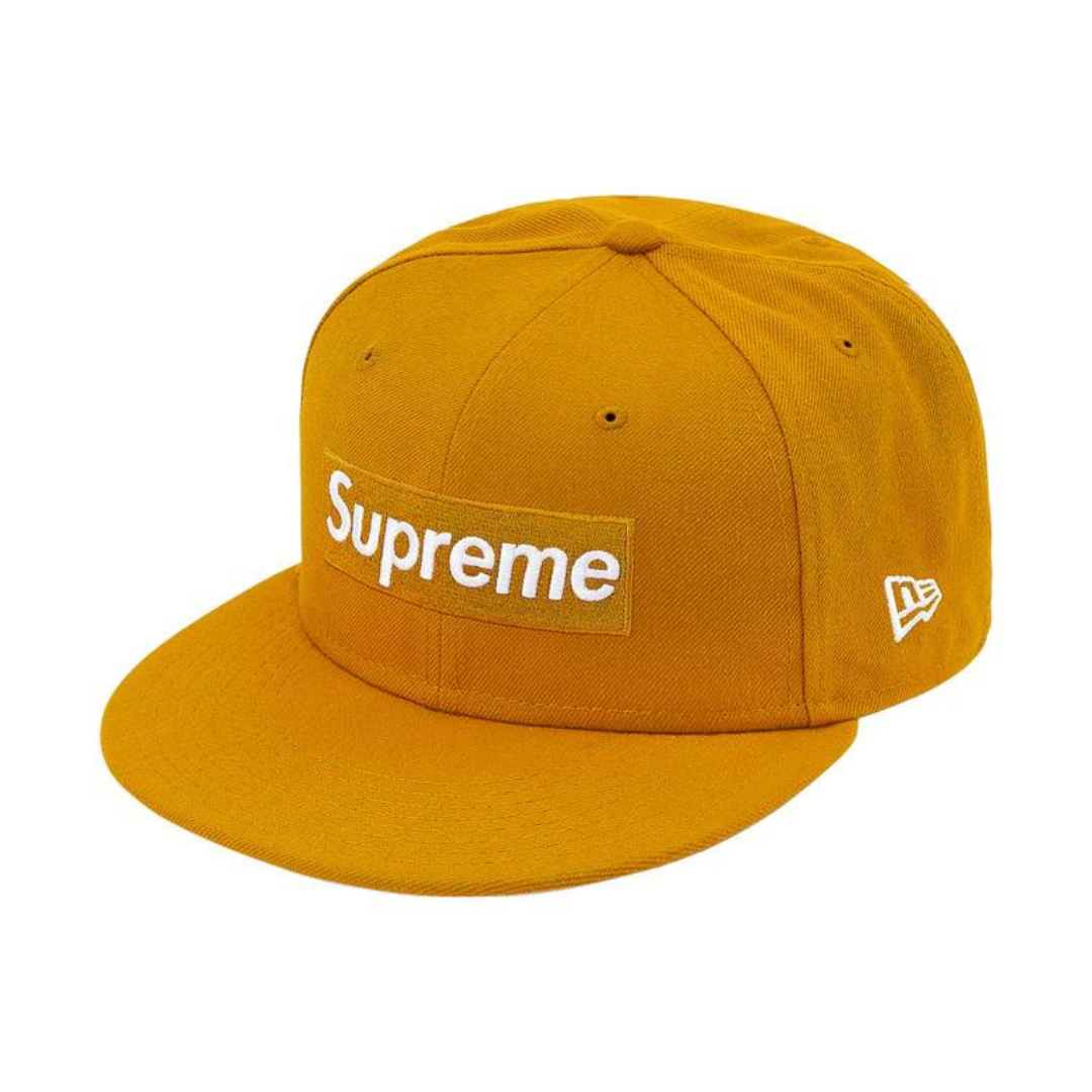 Supreme Champions Box Logo New Era Fitted Hat (Wheat)