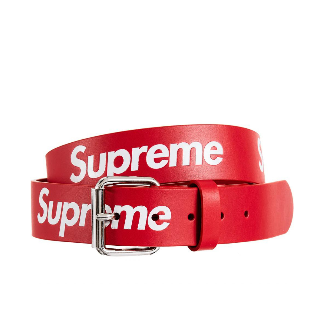 Supreme Repeat Leather Belt (Red)